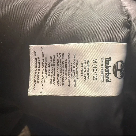 Timberland Kids Black and Gold Hooded Puffer Jacket - Picture 9 of 10